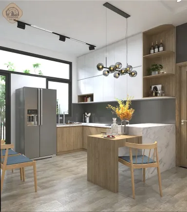 Phòng bếp - Concept thiết kế nhà phố Tân Bình - Phong cách Modern