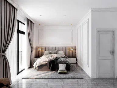Phòng ngủ - Concept thiết kế căn hộ chung cư Resco quận 8 - Phong cách Modern
