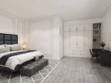  Phòng ngủ - Concept thiết kế căn hộ chung cư Resco quận 8 - Phong cách Modern 