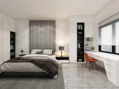  Phòng ngủ - Concept thiết kế căn hộ chung cư Resco quận 8 - Phong cách Modern 