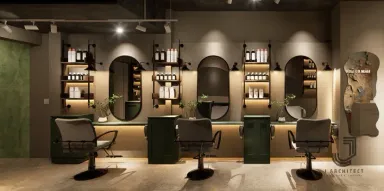 Concept thiết kế LEXI HAIR STUDIO - Phong cách Industrial