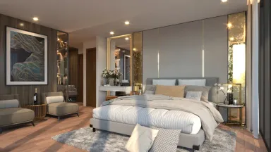  Phòng ngủ - Concept thiết kế nội thất penthouse quận 7 - Phong cách Modern 