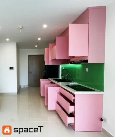 Phòng bếp - Hoàn thiện Bếp căn hộ Vinhomes Grand Park - Phong cách Color Block