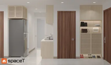 Lối vào - Concept nội thất Căn hộ Samsora Riverside - Phong cách Japandi