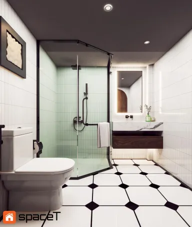 Phòng tắm - Concept nội thất Nhà phố Hồ Văn Huê - Phong cách Minimalist