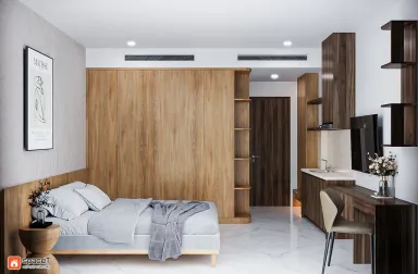 Phòng ngủ - Concept nội thất Nhà phố 150m2 Quận Bình Thạnh - Phong cách Minimalist
