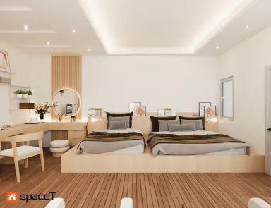 Phòng ngủ - Concept nội thất Nhà phố Quận Bình Thạnh - Phong cách Japandi