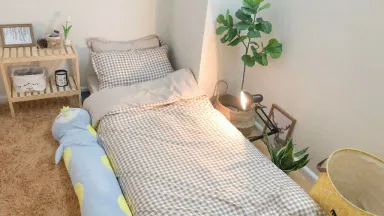 Phòng ngủ - Tôi cải tạo căn phòng trọ 17m2 xinh xắn như phim Hàn