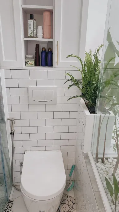 Phòng tắm - Tự tay cải tạo nhà phố cũ nát với phong cách Bắc Âu kết hợp Bohemian 