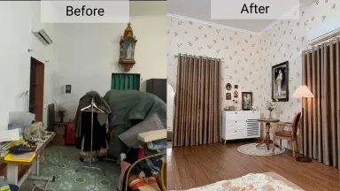 Cải tạo phòng ngủ 30m2 kiểu cổ điển dành cho 4 người