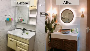 Phòng tắm - Ý tưởng cải tạo nhà phong cách Indochine kết hợp Modern Phòng tắm - Ý tưởng cải tạo nhà phong cách Indochine kết hợp Modern