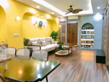 Phòng khách - Ý tưởng cải tạo nhà phong cách Indochine kết hợp Modern