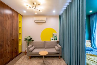  Phòng khách - Căn hộ studio chỉ 28m2 bố trí không gian thông minh, tiện nghi 