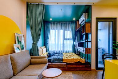  Phòng ngủ - Căn hộ studio chỉ 28m2 bố trí không gian thông minh, tiện nghi 