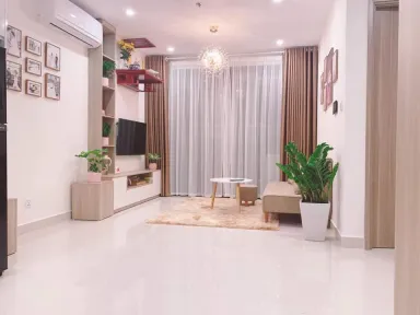 Phòng khách - Tổ ấm “màu hồng” 43m2 của vợ chồng trẻ với thiết kế hiện đại, tiện nghi