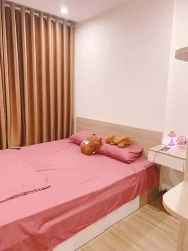 Phòng ngủ Phòng bếp - Tổ ấm “màu hồng” 43m2 của vợ chồng trẻ với thiết kế hiện đại, tiện nghi