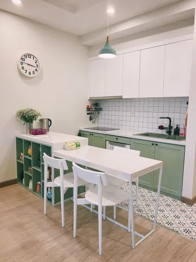 Phòng bếp Phòng tắm - Căn hộ 53m2 với ý tưởng cửa vòm thông phòng ngủ - phòng khách đáng tham khảo