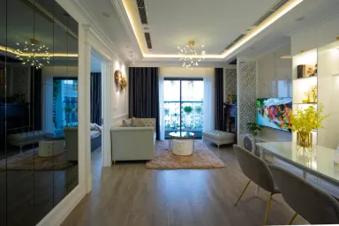 Phòng khách Phòng bếp - Lãng mạn và tinh tế từ sự kết hợp phong cách nội thất “3 trong 1”