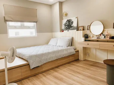 Phòng ngủ - Căn hộ với ý tưởng thiết kế nội thất để giúp nhà sáng và rộng hơn