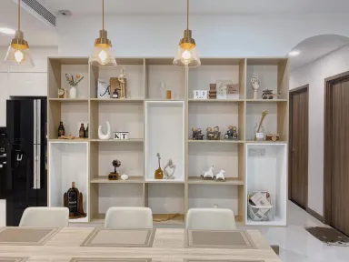 Căn hộ 106m2 được phối màu nội thất nâu - trắng trang nhã mà hiện đại