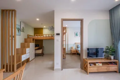 Phòng ngủ Phòng làm việc - Khéo tay trang trí, sơn vẽ tường, được nhà rộng đẹp dù chỉ hơn 40m2