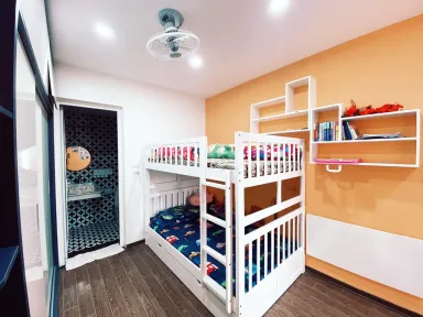 Phòng cho bé - Chung cư nhỏ dùng điểm nhấn màu sắc giúp nhà trông rộng hơn