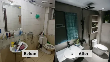 Phòng tắm - Cô giáo tiếng Nhật cải tạo nhà tập thể cũ an yên và thoáng mát