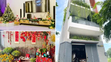 Nhà phố xây lệch tầng được chăm chút trang trí theo mùa