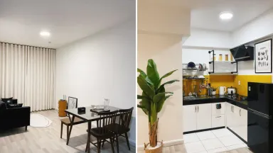 Căn hộ phong cách tối giản cùng tông trắng - đen - vàng