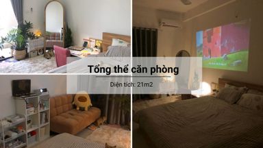  Phòng ngủ - Decor phòng trọ 21m2 đẹp lung linh chỉ vài triệu đồng 