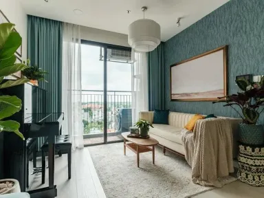 Phòng khách - Tổ ấm 40m2 của vợ chồng 2 con phong cách Mid-century modern 