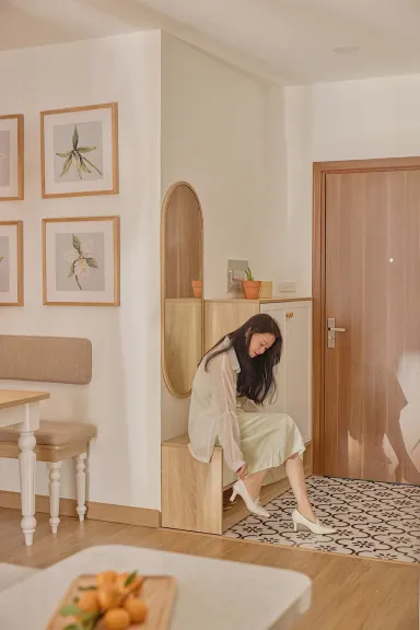 Lối vào - Tổ ấm tí nị của mình với những món nội thất nên thơ