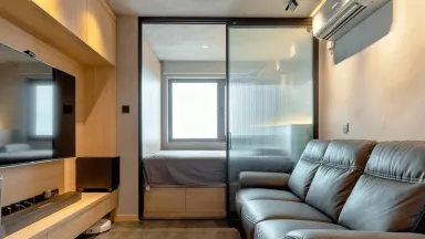 Phòng ngủ Phòng khách - Gia chủ đầu tư làm nội thất cho căn hộ 36m2 tận hưởng cuộc sống độc thân tiện nghi