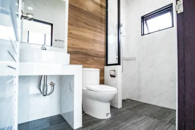 Phòng tắm - Nhà 1 tầng thiết kế theo phong cách Bắc Âu, công năng 3 phòng ngủ, 2 wc, chi phí khoảng hơn 1,3 tỷ đồng