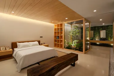  Phòng ngủ - “MDJ House”: nhà 2 tầng 400m2 kết hợp gỗ và bê tông kết cấu lệch tầng độc lạ 