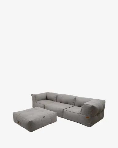 Sofa Kèm Đôn Casila Modular Xám