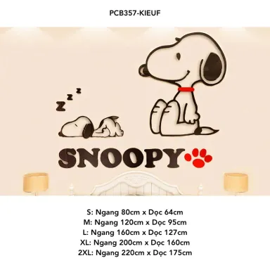 Tranh Mica Dán Tường Hình Snoopy Sunny Day Kiểu F