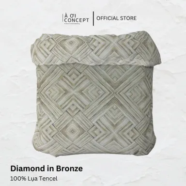 Vỏ Mền Lồng Ruột Lụa Tencel Họa Tiết Diamond in Bronze