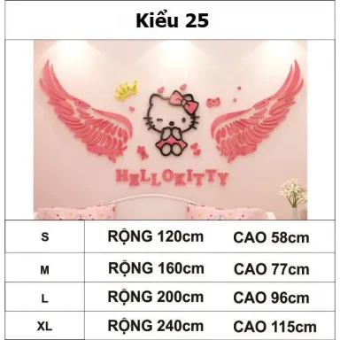 Tranh Dán Tường Mica 3D Khổ Lớn Hello Kitty Kiểu 25