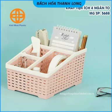 Khay Nhựa Tiện Ích 4 Ngăn Việt Nhật 2 Size