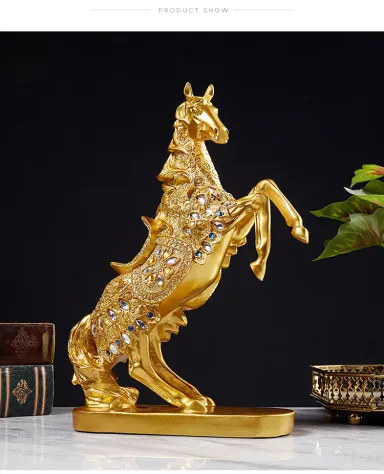 Ngựa Vàng Trang Trí - Composite