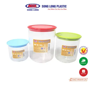 Bộ 3 Hộp Bảo Quản Thực Phẩm Nhựa Có Nắp Song Long Plastic 2819 Cao Cấp