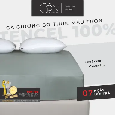 Ga Giường Bo Thun Gòn Bedding Lụa Tencel Cao Cấp Màu Trơn 1m6x2m (Không Xù Lông, Không Trơn Trượt)