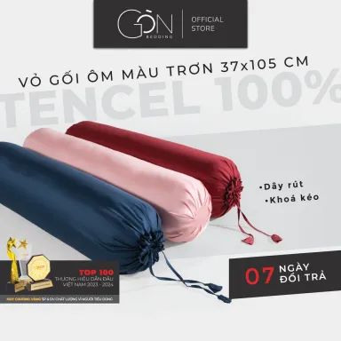 Vỏ Gối Ôm Dây Rút - Khóa Kéo Gòn Bedding Lụa Tencel 60s Cao Cấp Màu Trơn 37x105 cm