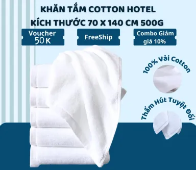 Khăn Tắm Khách Sạn TOPAZ Kích Thước 70 x 140 cm 500g Vải Cotton Thấm Hút Tốt Chuyên Dùng Cho Khách Sạn 5*