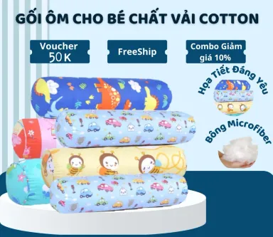 Gối Ôm Cho Bé Chất Vải Cotton Bông Microfiber Cao Cấp Chính Hãng TOPAZ Đảm Bảo Giấc Ngủ Ngon Cho Bé Giao Mẫu Ngẫu Nhiên