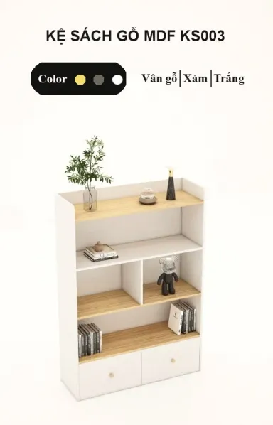 [FREESHIP HCM] Kệ Sách Gỗ MDF Tatana KS003 - Có Thiết Kế Theo Yêu Cầu Khách Hàng