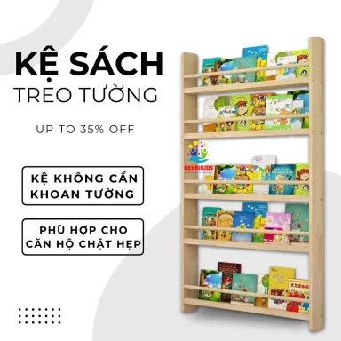 Kệ Sách Treo Tường Cho Bé Dễ Dàng Lắp Đặt Không Cần Khoan Tường Gắn Sau Cửa Tiết Kiệm Không Gian Căn Hộ