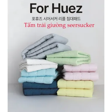 Tấm Trải Giường Nệm HANA HANA For Huez Nhập Khẩu Hàn Quốc Chất Seersucker Khử Mùi Kháng Khuẩn Dành Cho Mùa Hè - Màu Navy