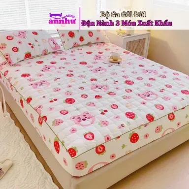 Bộ Ga Gối 3 Món Cotton Xơ Đũi Đậu Nành 1 Ga + 2 Vỏ Gối Nằm Hàng Xuất Khẩu An Như Bedding